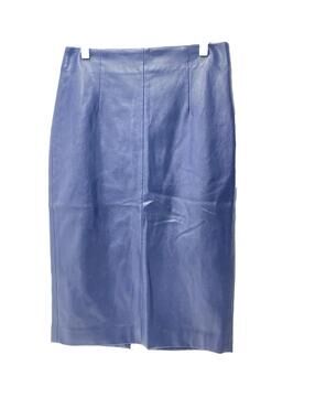 Zara Navy Blue Pencil Skirt, Pleather 100% Polyester Dress Skirt, Small, As Is